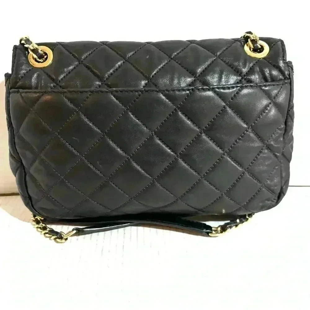 Michael Kors black quilted leather crossbody handbag
